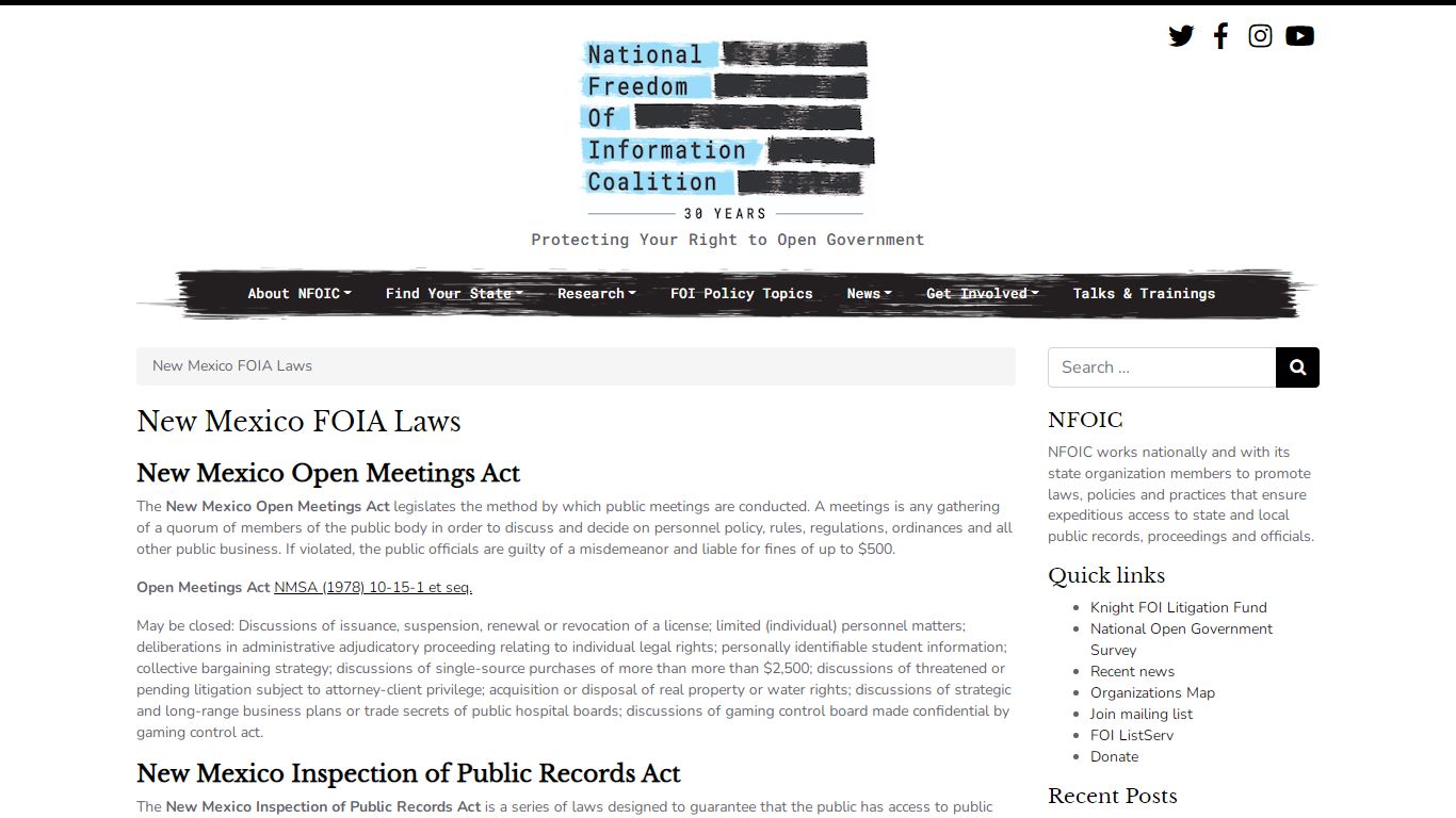 New Mexico FOIA Laws – National Freedom of Information ...